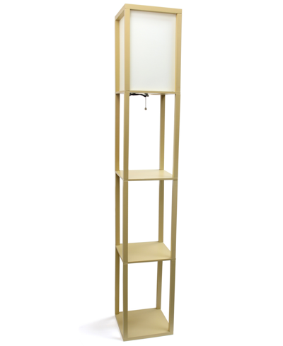 Lalia Home Column Shelf Floor Lamp With Linen Shade In Tan