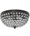 Lalia Home Crystal Glam 2 Light Ceiling Flush Mount In Restoration Bronze