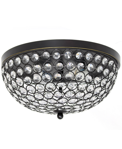 Lalia Home Crystal Glam 2 Light Ceiling Flush Mount In Restoration Bronze