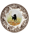 Spode Woodland Black Lab Dinner Plate In Brown