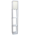 LALIA HOME COLUMN SHELF FLOOR LAMP WITH LINEN SHADE