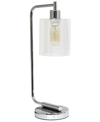 Lalia Home Modern Iron Desk Lamp With Glass Shade In Chrome