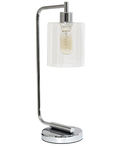 Lalia Home Modern Iron Desk Lamp With Glass Shade In Chrome
