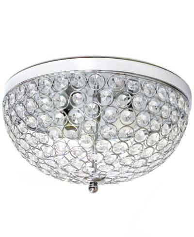 Lalia Home Crystal Glam 2 Light Ceiling Flush Mount In Metallic