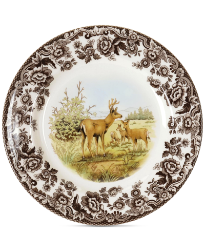 Spode Woodland Deer Salad Plate In Brown