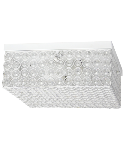 Lalia Home Glam 2 Light Square Flush Mount In White