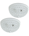 Lalia Home Crystal Glam 2 Light Ceiling Flush Mount, Pack Of 2 In White