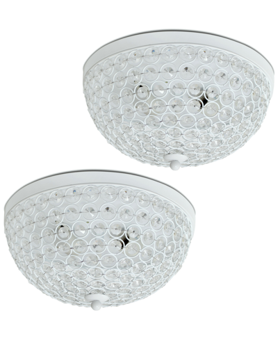 Lalia Home Crystal Glam 2 Light Ceiling Flush Mount, Pack Of 2 In White