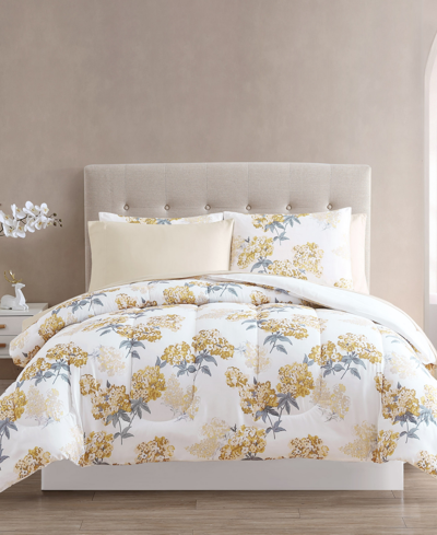 Hallmart Collectibles Clarissa Reversible 8-pc. Queen Comforter Set Bedding In Yellow/white