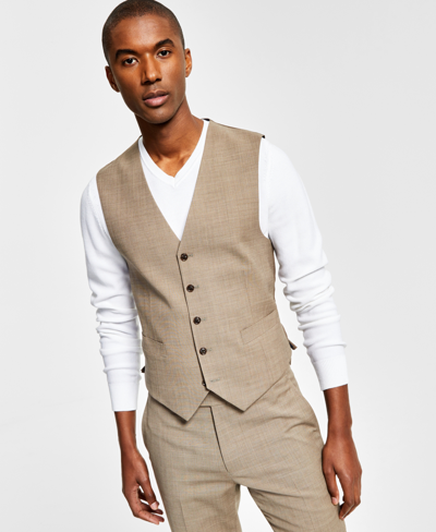 Tommy Hilfiger Men's Modern-fit Wool Th-flex Stretch Suit Suit Vest In Tan