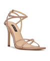 Nine West Tidle  Womens Ankle Strap Dressy Heels In Light Natural Patent