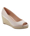 Bandolino Women's Nuri Peep-toe Espadrille Wedge Sandals Women's Shoes In Light Natural