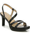 Naturalizer Brenta  Womens Dressy Slip On Strappy Sandals In Black Faux Leather