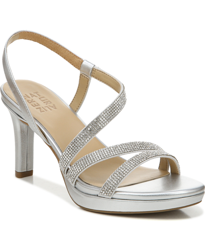 Naturalizer Brenta 2 Strappy Sandals Women's Shoes In Silver Fabric