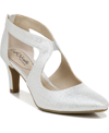 Lifestride Giovanna 2 Womens Comfort Insole Cut-out Pumps In Silver Faux Leather