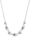 GIVENCHY PAVE CRYSTAL ORB FRONTAL NECKLACE, 16" + 3" EXTENDER