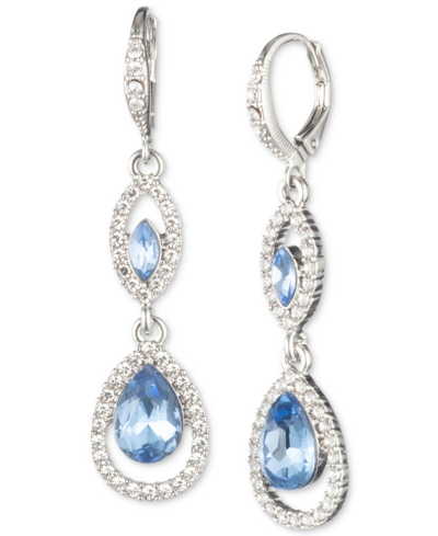 Givenchy Pave Crystal Orb Double Drop Earrings In Blue