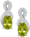 Macy's Rhodolite Garnet (1-1/8 Ct. T.w.) & White Topaz (1/6 Ct. T.w.) Looped Drop Earrings In Sterling Silv In Peridot