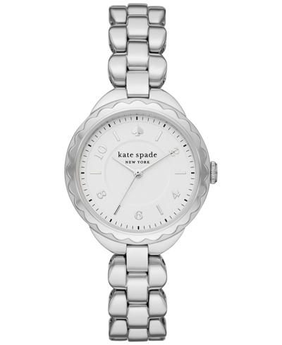 Kate Spade Women's Morningside Stainless Steel Bracelet Watch 34mm In White/silver