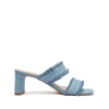 Schutz Women's Amely Slip On Mid Block Heel Sandals In Denim