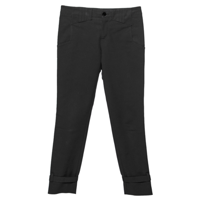 Pre-owned Gucci Black Stretch Cotton Buckle Hem Trousers S