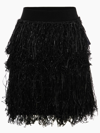Jw Anderson Fringe High-rise Wool-blend Mini Skirt In Black