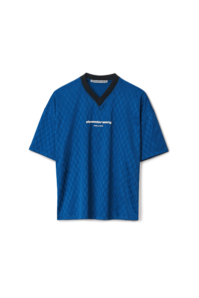 Alexander Wang Short-sleeve Soccer Jersey In Jacquard In Dragonfly 