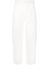 SOLACE LONDON WHITE HIGH WAISTED CROPPED PANTS