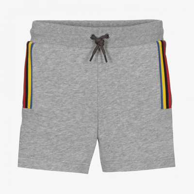 Paul Smith Junior Kids' Zebra-patch Knee-length Shorts In Grey