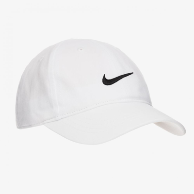 Nike Kids' Boys White Cotton Twill Logo Cap
