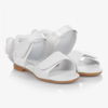 CARAMELO GIRLS WHITE BOW SANDALS