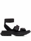 Alexander Mcqueen Sporty Triple-grip Hiking Sandals In Nero