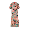 La Doublej Bowling Floral-print Side-slit Cotton Dress In Multicoloured