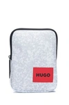 HUGO PRINTED REPORTER BAG WITH RED LOGO LABEL