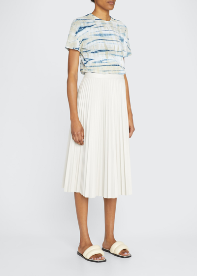 Proenza Schouler White Label Pleated Vegan Leather Midi Skirt In Off White