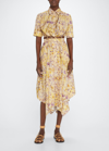 Altuzarra Ben Printed Poplin Drawstring Top In Jarcaranda Bundle
