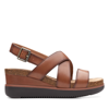 Clarks Lizby Cross Strap Platform Wedge Sandal In Brown