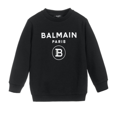 Balmain Teens Black Logo Sweatshirt