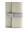 Loewe Small Trifold Flap Leather Wallet In Green/gray