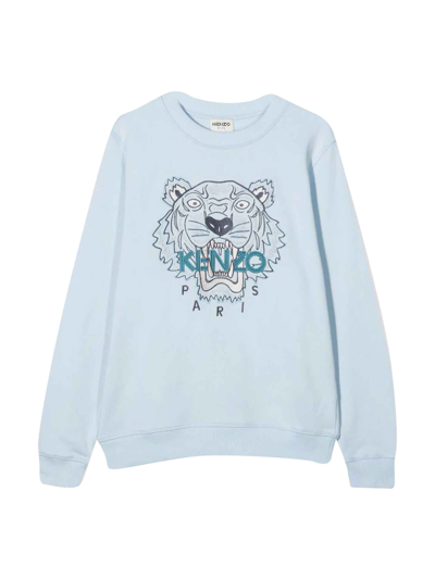 Kenzo Kids' Icon Tiger Cotton Sweatshirt 4-14 Years In Blue