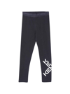 Kenzo Logo-print Stretch-cotton Leggings In Antracite