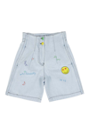 Philosophy Di Lorenzo Serafini Teen Embroidered Contrast-stitching Denim Shorts In Denim