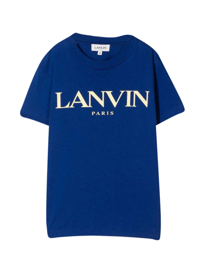Lanvin Elettric Blue Teen Unisex T-shirt In Blu Elettrico