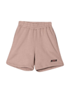 Msgm Beige Teen Boy Bermuda Shorts In Beige