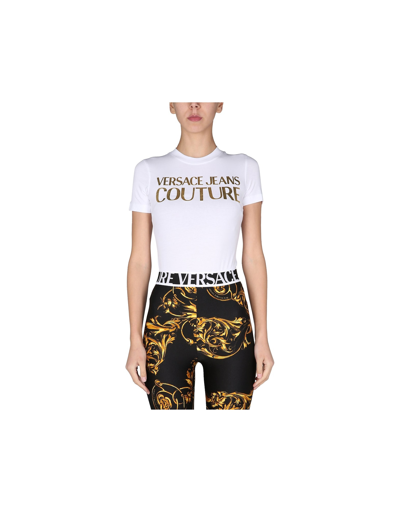 Versace Jeans Couture Metallic Logo T-shirt In Print