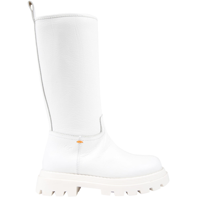 Gallucci Kids' White Boots For Girl With Logo