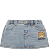MOSCHINO LIGHT-BLUE SKIRT FOR BABY GIRL WITH TEDDY BEAR