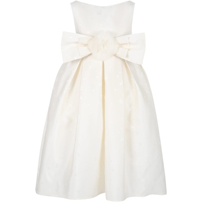 La Stupenderia Kids' Ivory Dres For Gir With Bow