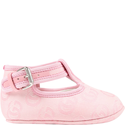 Gucci Pink Shoes For Baby Girl