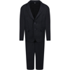 ARMANI COLLEZIONI BLUE SUIT FOR BOY WITH EMBROIDERED LOGO